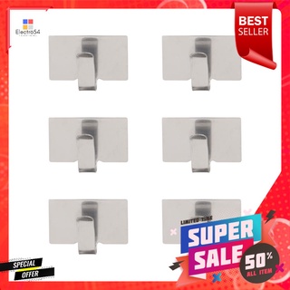 ขอแขวนสเตนเลสเหลี่ยมติดเทปกาว SL133 (1x6)HOOK SQUARE STAINLESS TAPE SL133 PACK6