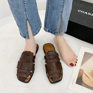 JINxCHOY SHOES รองเท้ามุลเลอร์ลําลอง หนัง PU ใส่สบาย ระบายอากาศ เข้ากับทุกการแต่งกาย แฟชั่น สําหรับสตรี นักเรียน เดินชายหาด กลางแจ้ง Y2K
