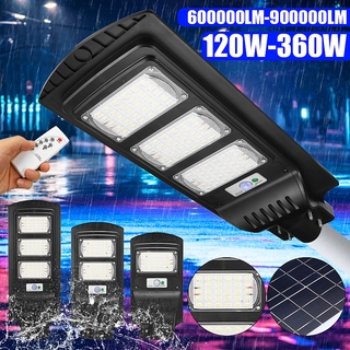 โคมไฟถนน LED พลังงานแสงอาทิตย์ 7000K 120W 240W 360W พร้อมรีโมตคอนโทรล