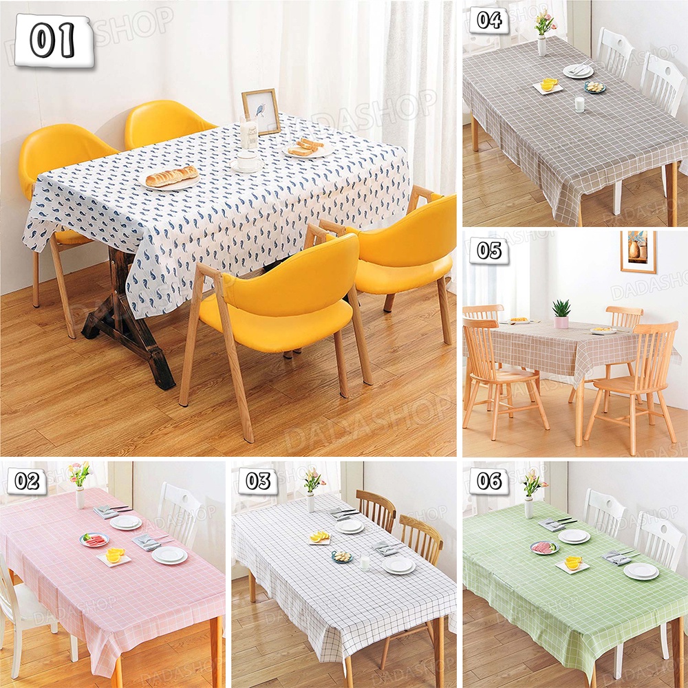 ้ผ้าปูโต๊ะ DF1 ผ้าคลุมโต๊ะอเนกประสงค์ กันเปื้อน กันน้ำ ทำความสะอาดง่าย ผ้าพร็อพถ่ายรูปลายตาราง มี3ขนาด