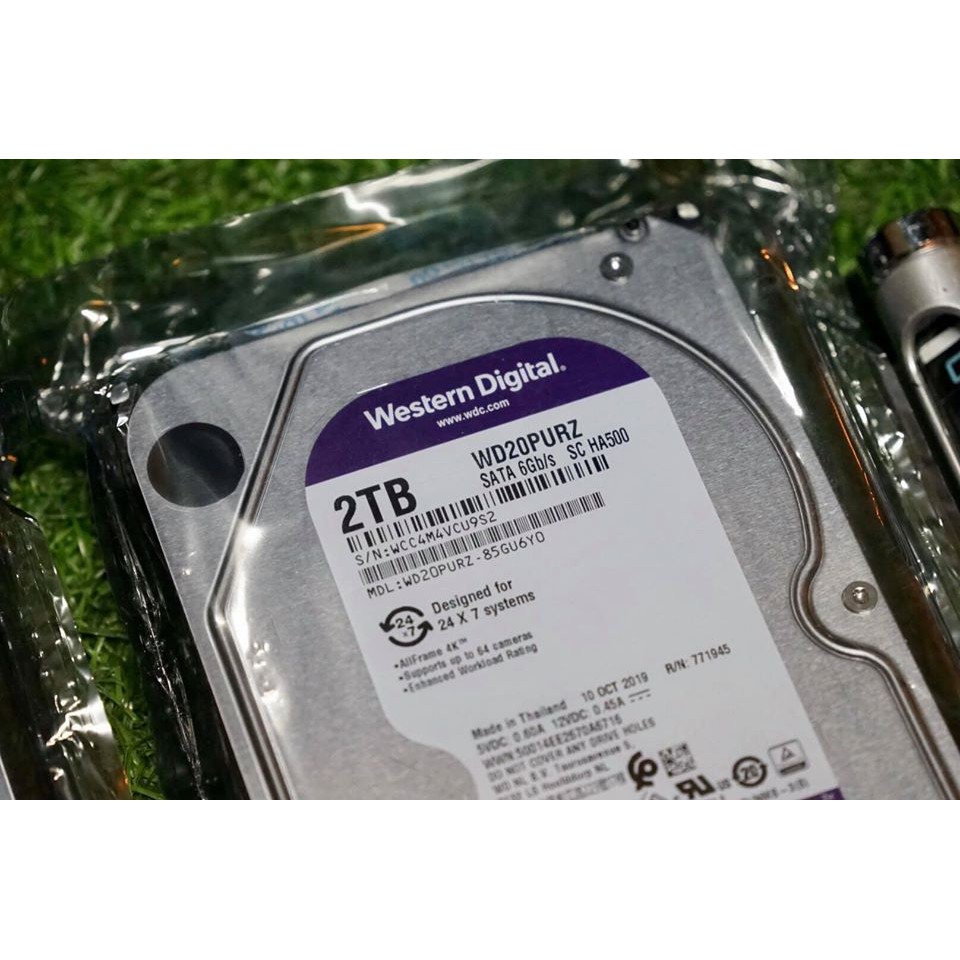HDD 2 TB WD PURPLE 5400RPM SATA3 (WD20PURZ) ของใหม่ ยังไม่ได้ใช้งาน