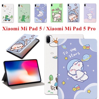 สําหรับ Xiaomi Mi Pad 5 / Xiaomi Mi Pad 5 Pro 11 นิ้ว ลายการ์ตูนน่ารัก กันกระแทก หนัง PU เคส Folio ขาตั้ง