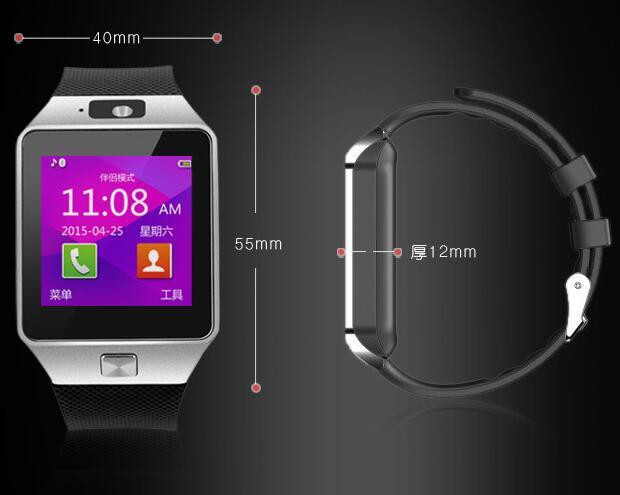 นาฬิกาข้อมืออัจฉริยะ,นาฬิกาโทรศัพท์บลูทูธหน้าจอสัมผัส,โทรศัพท์นาฬิการุ่นDZ09,Smart Watch,Wechat QQ Bluetooth Smart Watch