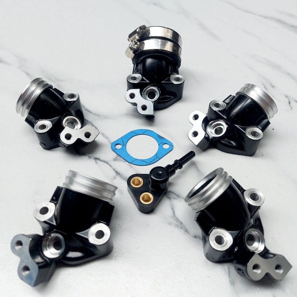 คอสร้าง PCX 2 หัวฉีด 30mm 32mm สำหรับเรือนนอน ไม่ต้องเจาะยูบล็อค คอย่น PCX ใช้หัวฉีดที่คอหรีด