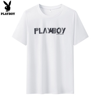 Playboy เสื้อยืดแขนสั้นผู้ชาย 2021 ฤดูร้อนสไตล์ใหม่ผู้ชายพิมพ์เสื้อยืดผู้ชายผ้าฝ้ายเสื้อ bottoming-