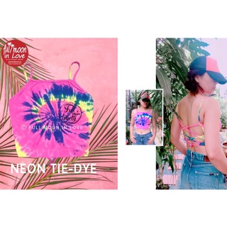 [โค้ดส่งฟรีที่แบนเนอร์] NEON TIE-DYE Collection 🎊เสื้อสายเดี่ยว มัดย้อมเรืองแสง ไฟแบคไลท์ ผู้หญิง สีนีออน สายฝอ