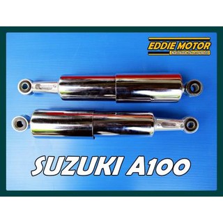 SUZUKI A100​ AS100​ A80​ AS80​ "REAR" SHOCK SET "CHROME" // โช๊คหลัง SUZUKI A100​ AS100​ A80​ AS80 ชุบโครม งานสวย