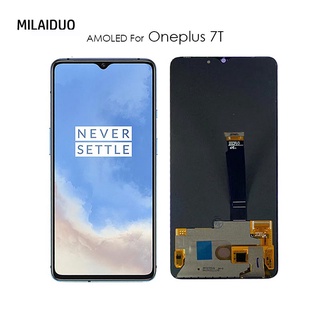 หน้าจอสัมผัสดิจิทัล LCD สําหรับ oneplus 7t One Plus 7t 1+7t OLED support fingerprint