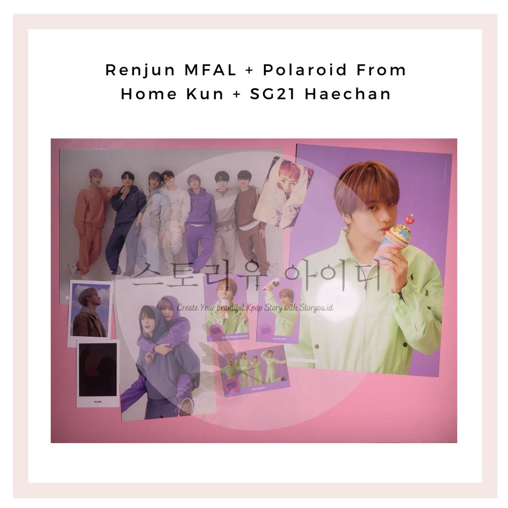 Mfal Renjun (ผ้าห่ม) + โพลารอยด์ จาก Home Kun + SG21 Haechan