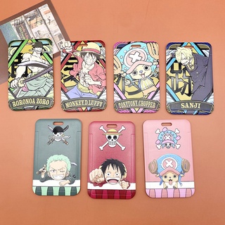 ใหม่ เคสกระเป๋าใส่บัตร ABS ลายการ์ตูนอนิเมะ One Piece พร้อมสายคล้องคอ สําหรับนักเรียน กลางแจ้ง