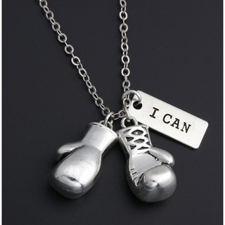 จี้สร้อยคอ รูปถุงมือชกมวย พร้อมคําว่า "I Can"