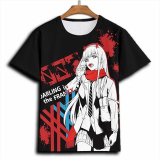 เสื้อยืดโอเวอร์ไซส์เสื้อยืดแขนสั้น พิมพ์ลาย Anime Darling In The Franxx 3DS-3XL