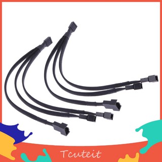 สายเคเบิ้ลพัดลม 4 pin pwm 1 to 3 ways splitter สีดํา