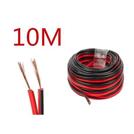 สายลำโพง 10 เมตร ทองแดงแท้ 2*0.5 (สีดำ/แดง) speaker cable for Audio/pa/home