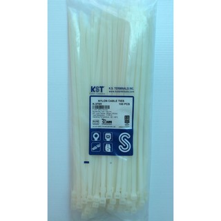 เคเบิ้ลไทร์ ขนาด 15 นิ้ว แบบหนา ( 370 * 7.6 mm ) สีขาว, เข็มขัดรัดสายไฟ Nylon cable ties