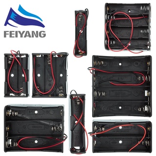 กล่องเคสพลาสติกสีดําขนาดมาตรฐาน Aa/18650 Battery Holder Case พร้อมสายลวด 3.7V/1.5V