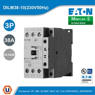 EATON DILM38-10(230V50Hz) แมกเนติกคอนแทคเตอร์ 3P, 380V 400V 18.5 kW, 1 N/0, 230 V 50 Hz,AC Operation, Screw Terminals