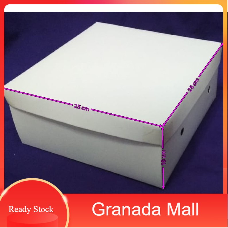 Putih ขายดีที่สุด (Cardboard) Snack Box/กล่องข้าวขาวธรรมดา Uk. 25x25x10