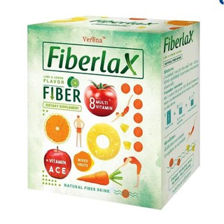 Verena Fiberlax (ไฟเบอร์แล็กซ์) ผลิตภัณฑ์เสริมอาหารล้างสารพิษในลำไส้ กระตุ้นระบบขับถ่าย (10 ซอง) x1 กล่อง