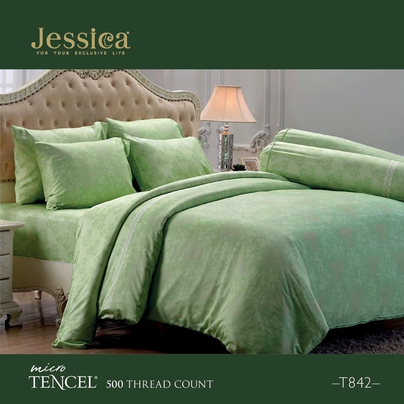 ชุดผ้าปูที่นอนและผ้านวมJessicaไมโครเทนซิลทอ500เส้นด้าย