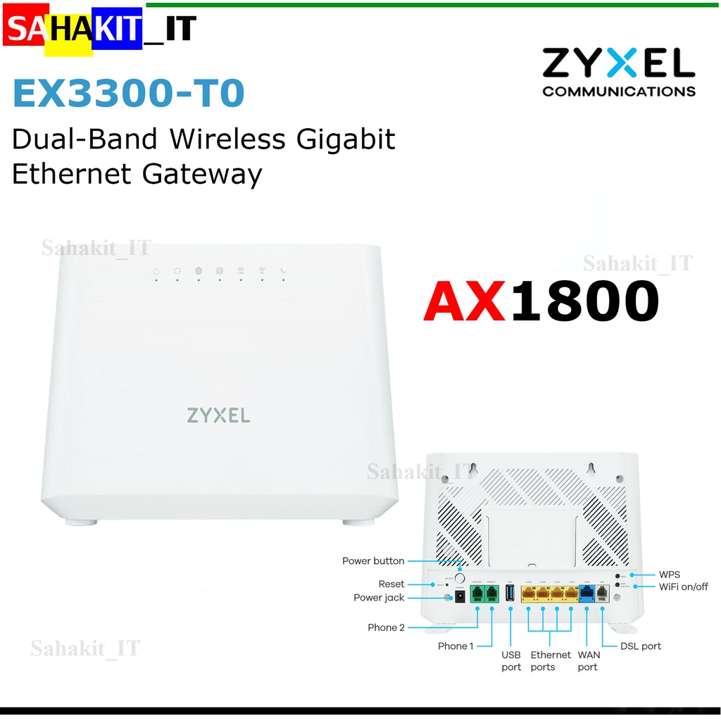 เราเตอร์ Zyxel รุ่น EX3300-T0 DUAL-BAND WIRELESS AX1800