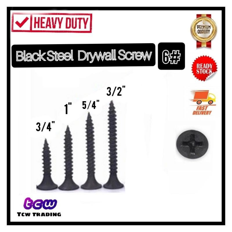 50 ชิ้น/100 ชิ้น BLACK DRYWALL SCREW /PARTICEN SCREW /WOOD SCREW/SKRU
