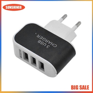 Universal Candy Color 3USB Charger Travel Wall Charger Adapter EU Plug