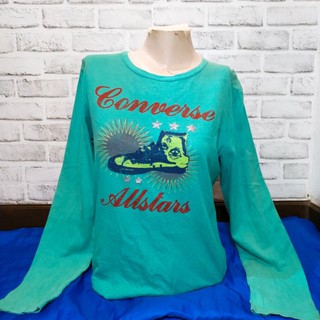 เสื้อ Converse​ คอกลมแขนยาว  ไม่มีตำหนิ Size: M มือสอง ไม่มีตำหนิ