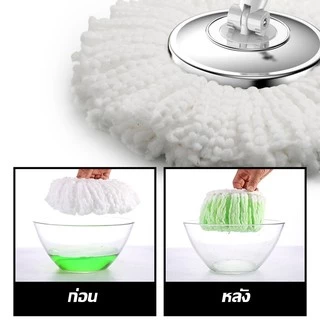 Spin Mopไม้ถูพื้นหัวสแตนเลส ไม้ถูพื้นผ้าม็อบไมโครไฟเบอร์
