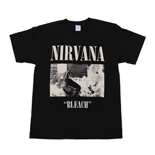 เสื้อยืดแขนสั้น ผ้าฝ้าย พิมพ์ลาย Nirvana rock beatles สไตล์วินเทจเรโทร แฟชั่นอเมริกัน