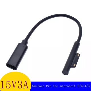 PDหญิง15V USBประเภทCชาร์จสายเคเบิลอะแดปเตอร์แปลงสำหรับMicrosoft Surface Pro 7/6/5/4/3/GO/หนังสือแล็ปท็อป