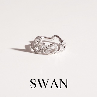 SWAN - Bae Ring แหวนเงินแท้ ฝังเพชรคิวบิกเซอร์โคเนีย cubic zirconia