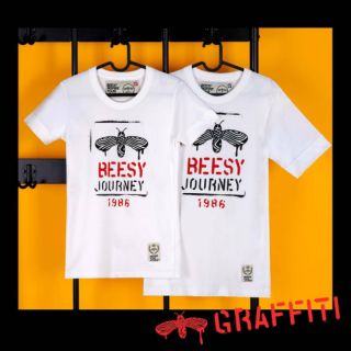 Beesy เสื้อยืดชาย/หญิง รุ่น Graffiti สีขาว (ราคาต่อตัว)