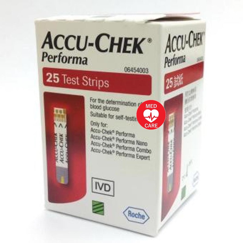 แผ่นตรวจน้ำตาล Accu-Chek Performa Strip 25 ชิ้น (1กล่อง)