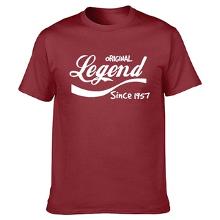 เสื้อยืดผ้าฝ้ายพรีเมี่ยม เสื้อยืดแขนสั้น ผ้าฝ้าย พิมพ์ลาย Legend Since 1957 แฟชั่นสําหรับผู้ชาย