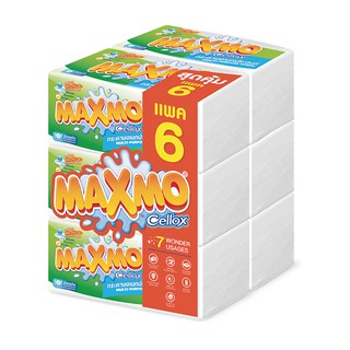 🔥HOT🔥 แม็กซ์โม่ กระดาษอเนกประสงค์ 90 แผ่น แพ็ค 6 ห่อ Maxmo Interfold Towel 90 Sheets x 6 Packs