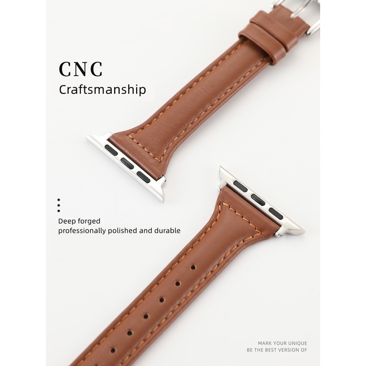 สายนาฬิกาข้อมือหนัง หรูหรา สําหรับ Smart Watch Series 7 8 ultra SE 6 5 4 3 2 Iwatch 41 มม. 45 มม. 49 มม. - รูปที่ 5