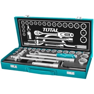 Total บ๊อกซ์ชุด 24 ชิ้น ขนาด 1/2 นิ้ว รุ่น THT141253 ( Socket Set ) สินค้าจริง แข็งแรง น่าใช้มาก