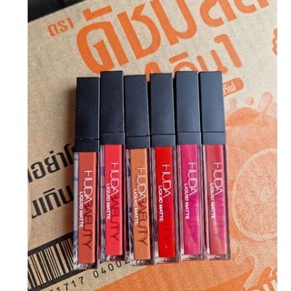 แท่งใหญ่ชุด6แท่งคละสี  Matte Lip Gloss ส้มอิฐ นู้ด แดง ชมพู  จัดเซตคละสี