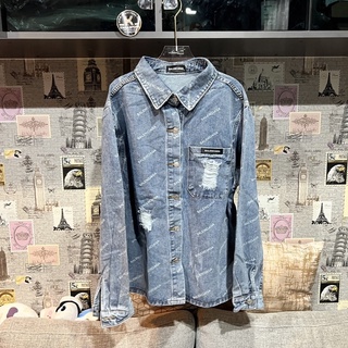 B บีบี Balen (M อก 44”) บาเลน Logo-print Denim Jacket Womens