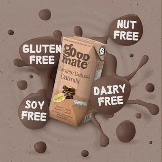 Goodmate Chocolate Deluxe Oat Milk กู๊ดเมท นมโอ๊ต สูตรช็อกโกแลตดีลักซ์ ขนาด 180 มล. (1 แพ็ค : 3 กล่อง)