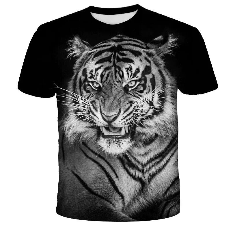 เสื้อยืดคอกลม แขนสั้น พิมพ์ลายสัตว์ เสือ 3 มิติ ทรงหลวม ขนาดใหญ่ แฟชั่นฤดูร้อน สําหรับผู้ชาย ราคา ถูกที่สุด ดีลบีเคเค แกลเลอรีภาพที่ 6