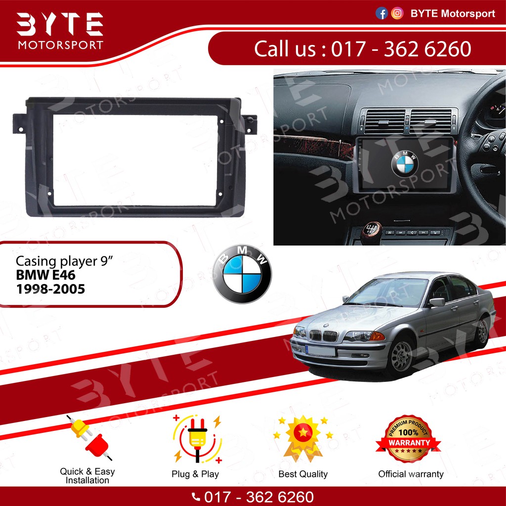 ปลอกเครื่องเล่น Android 9" BMW E46 1998-2005 (มี Canbus)