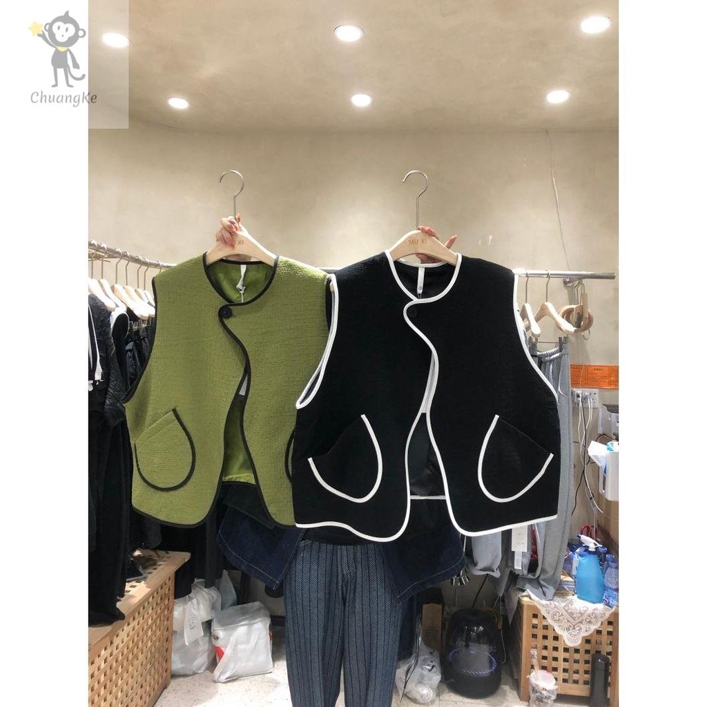 🔥เสื้อไหมพรมแขนสั้น School Style เสื้อกั๊กไหมพรมเกาหลี vest🔥