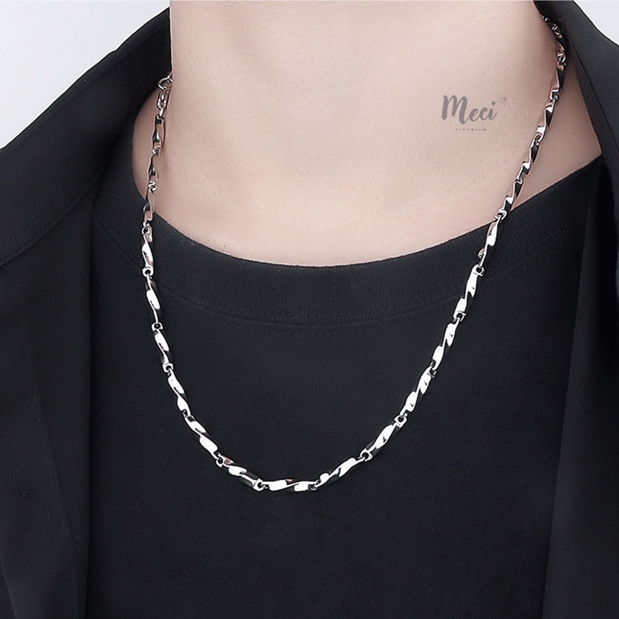 สร้อยคอโซ่ไทเทเนียมสแตนเลสสําหรับผู้ชายและผู้หญิงสไตล์ ไม่จํากัดเพศ บุคลิกภาพ | MECI TITANIUM VCM8