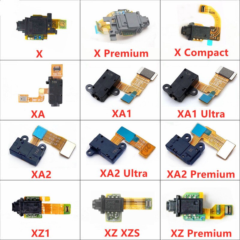 อะไหล่ซ่อมสายแจ็คหูฟัง แบบยืดหยุ่น สําหรับ Sony Xperia X Compact Performance XA XA1 Ultra Plus XZ Premium XZ XZS XZ1