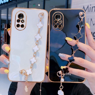 เคสโทรศัพท์มือถือ ซิลิโคนนิ่ม พร้อมสายโซ่คล้องข้อมือ สําหรับ infinix Note 10 11 Pro 11S Nfc 11i 8i