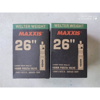 2เส้น ยางในล้อ 26 นิ้ว Maxxis 26x1.50-2.50" (ยางในเสือภูเขา ล้อ26") มีทั้งจุ๊บเล็ก จุ๊บใหญ่