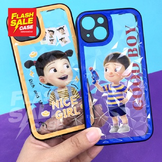 i11 13 เคสมือถือใสพิมพ์ลายการ์ตูน ผิว3D กันเลนส์กล้อง