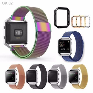 สายนาฬิกาอิเล็กทรอนิกส์สายรัดข้อมือ Fitbit Blaze Milanese สายรัดข้อมือสแตนเลสสตีลสายรัดข้อมือกรอบโลหะอุปกรณ์เสริมนาฬิกา